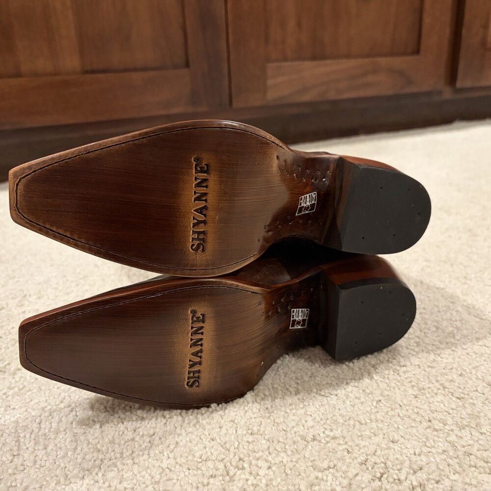 NWOT Shyanne Loretta Western Boot Brown Leather Women 7 Snip Toe Cowgirl Cowboy - Picture 7 of 12